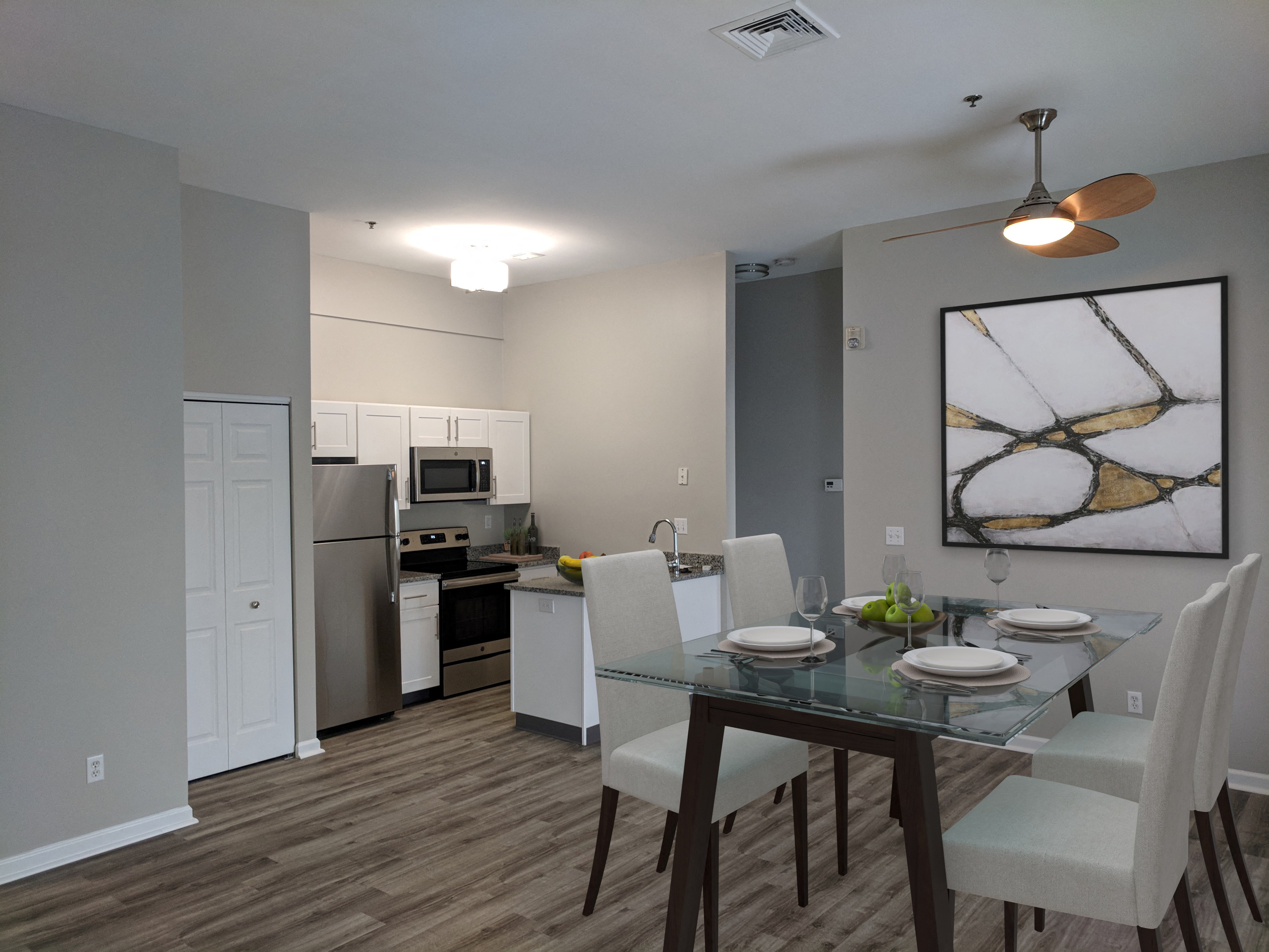 Spacious kitchen and dining area